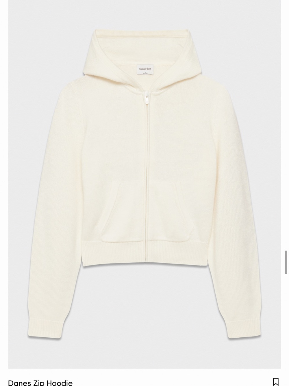 Sunday Best Ivory Zip-Up Hoodie with Hood